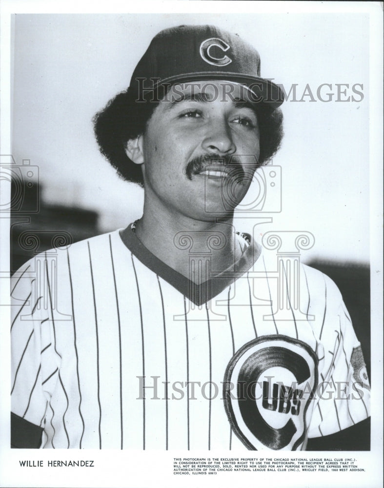 1981 Press Photo Willie Hernandez Pitcher Chicago Cubs - Historic Images