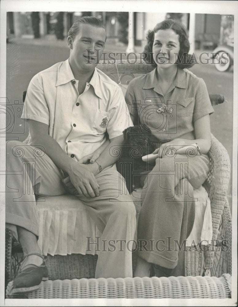 1938 Press Photo Palm Beach Newlyweds Henry Topping - RRQ30363 - Historic Images