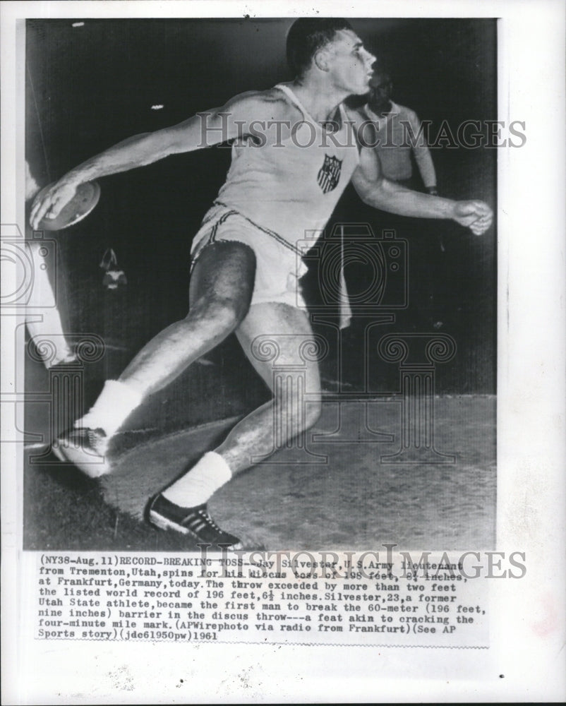 1961 Jay Silvester US Army Discus Toss - Historic Images