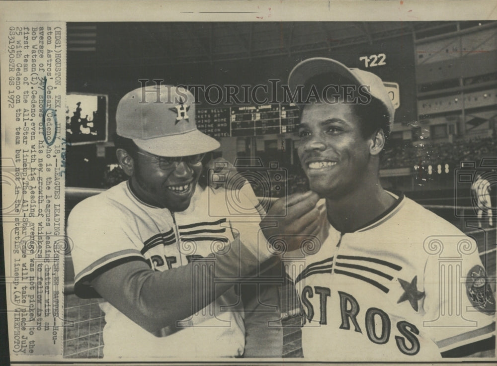 1978 Press Photo Baseball Houston Astro Cedeno Watson - Historic Images