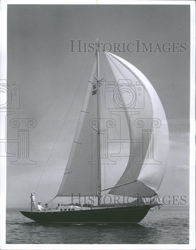 1961 Press Photo Sailing Vessel Gliding Through Water - Historic Images