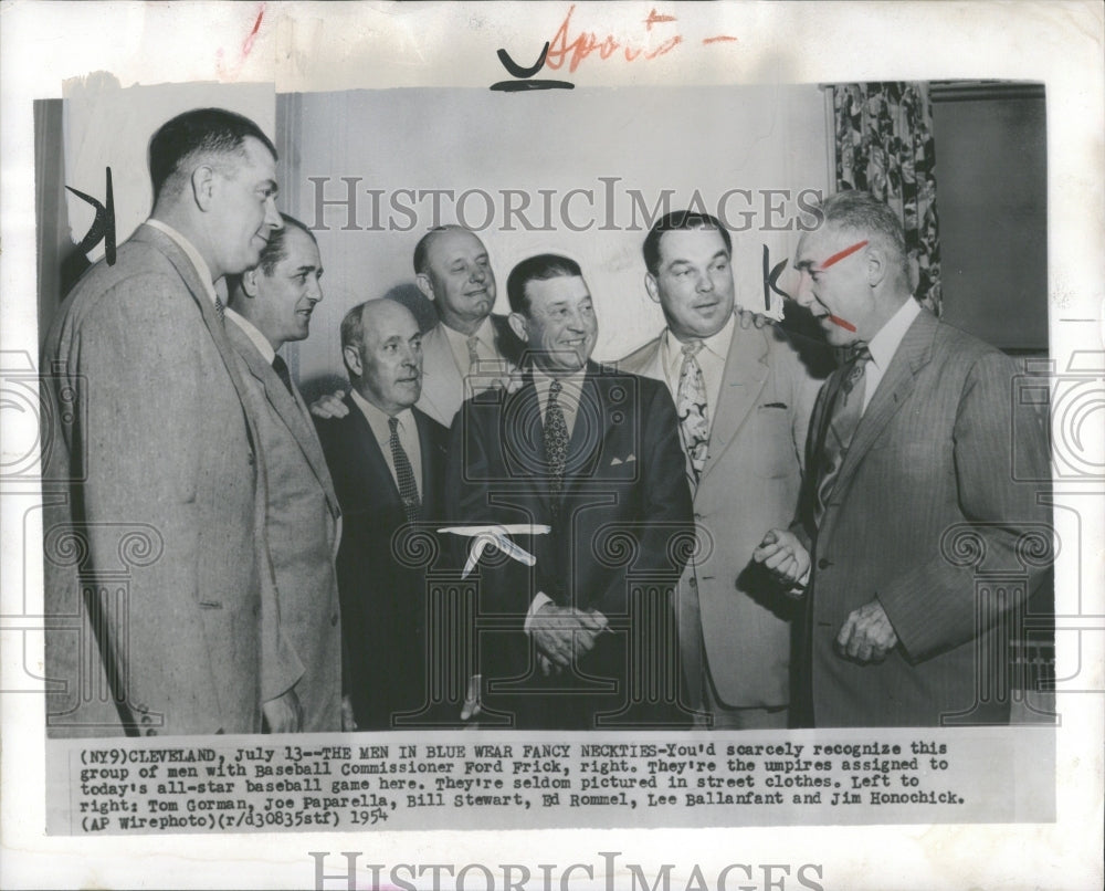 1954 Men Fancy Ford Frick Baseball Game - Historic Images