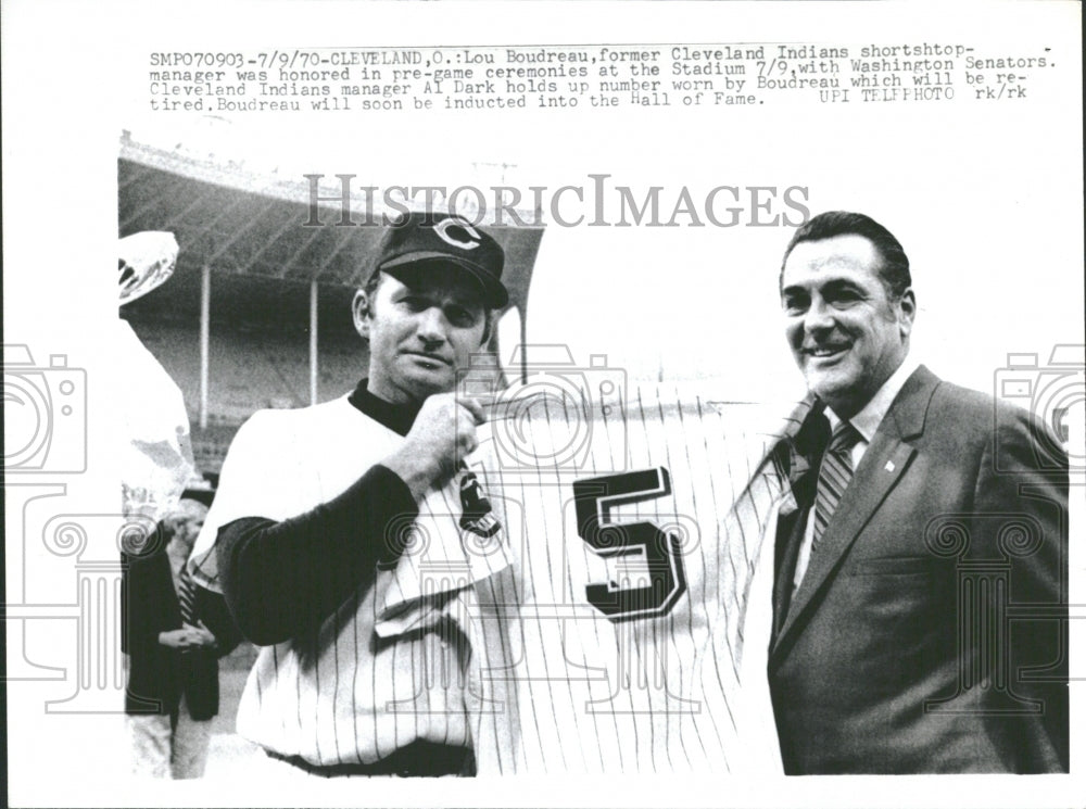 1970 Lou Boudreau Cleveland Indians shortsh - Historic Images