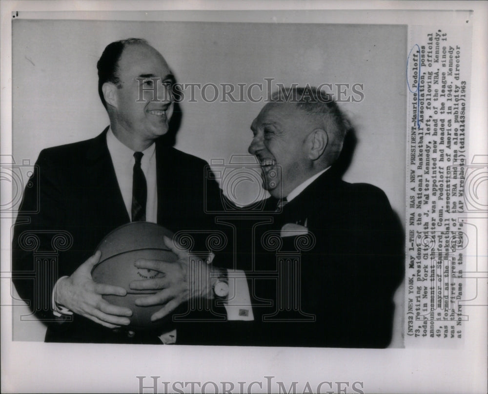 1963 New NBA President J.Walter Kennedy - Historic Images