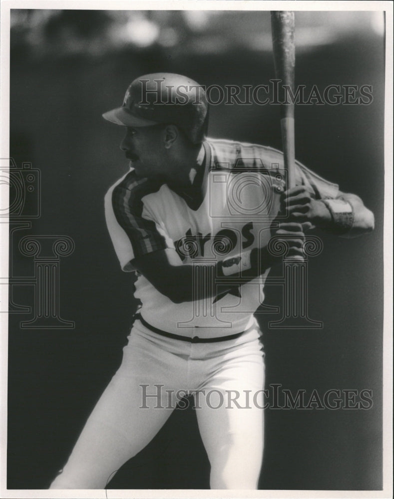 Press Photo Kevin Bass Houston Astros Outfielder at Bat - Historic Images