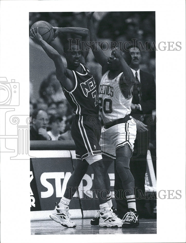 Celtics Sherman Douglas,Nets Kenny Anderson - Historic Images
