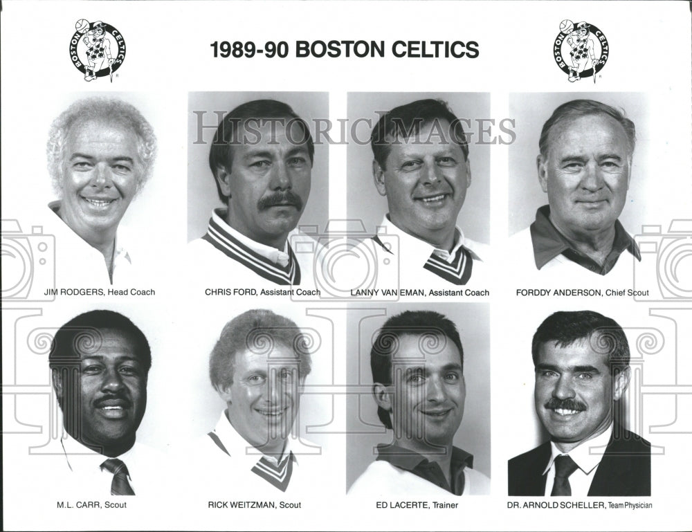 1989 Press Photo Boston Celtics Jim Rodgers Lanny Van - RRQ50149 - Historic Images