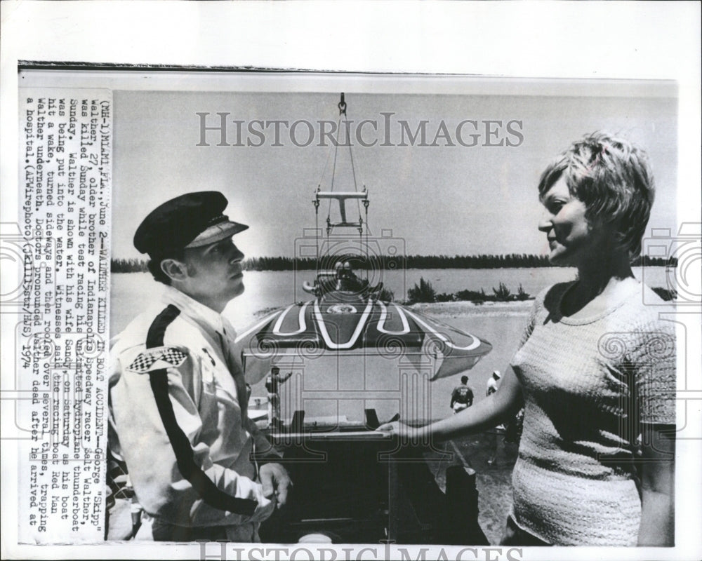 1974 Press Photo Walther Killed Boat Accident George - RRQ50797 - Historic Images