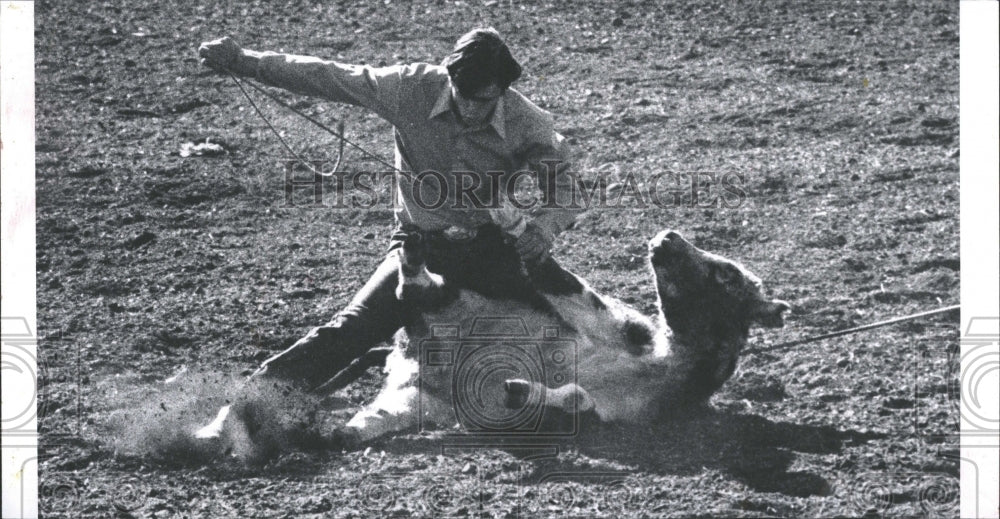 1974 Tom Ferguson Calf Roping Ellensburg - Historic Images