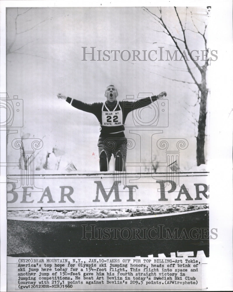 1960 Art Tokle Olympic Ski Jumper Bear Mt. - Historic Images