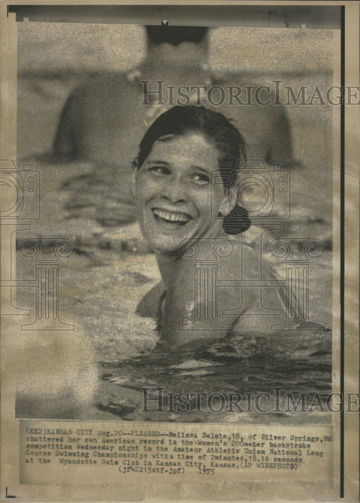 1975 Press Photo Melissa Belota Swimming Record - RRQ55701 - Historic Images