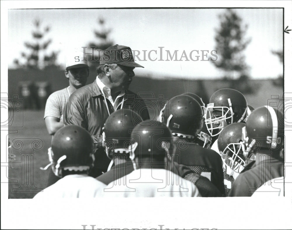 1987 Football Coach Practice Mich State - Historic Images