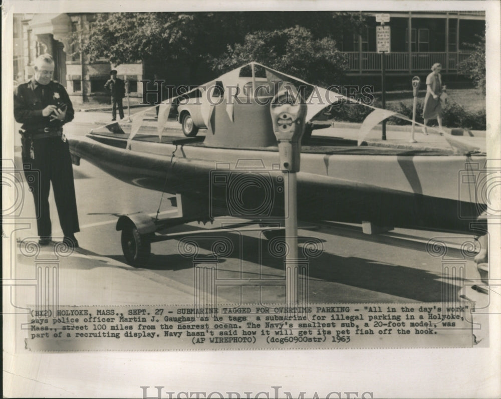 1963 Submarine Tagged for overtime parking - Historic Images