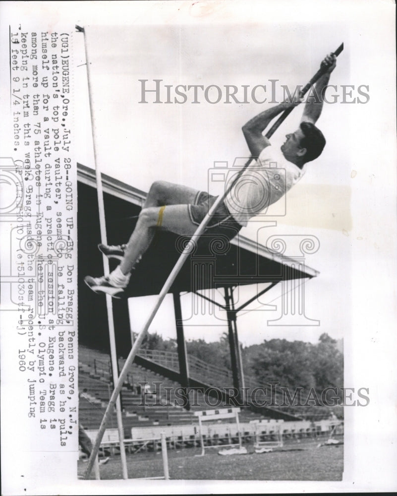 1960 Don Bragg Practice Pole Vault Eugene - Historic Images