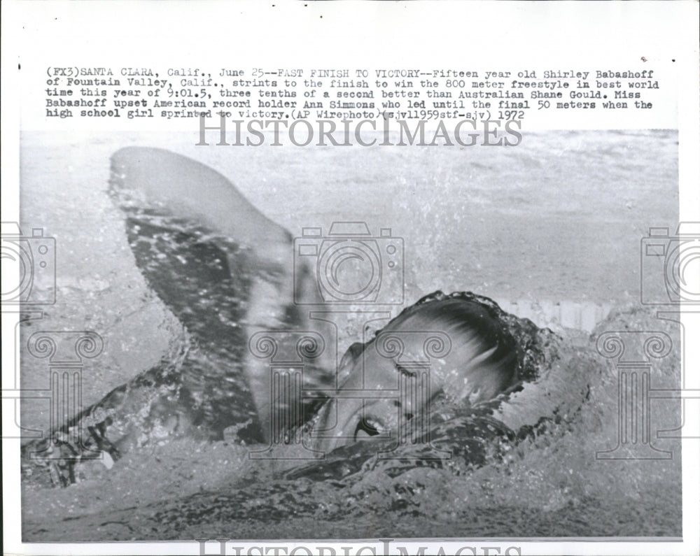 1972 Press Photo Shirley Babashoff Record Swimmer Mich - Historic Images