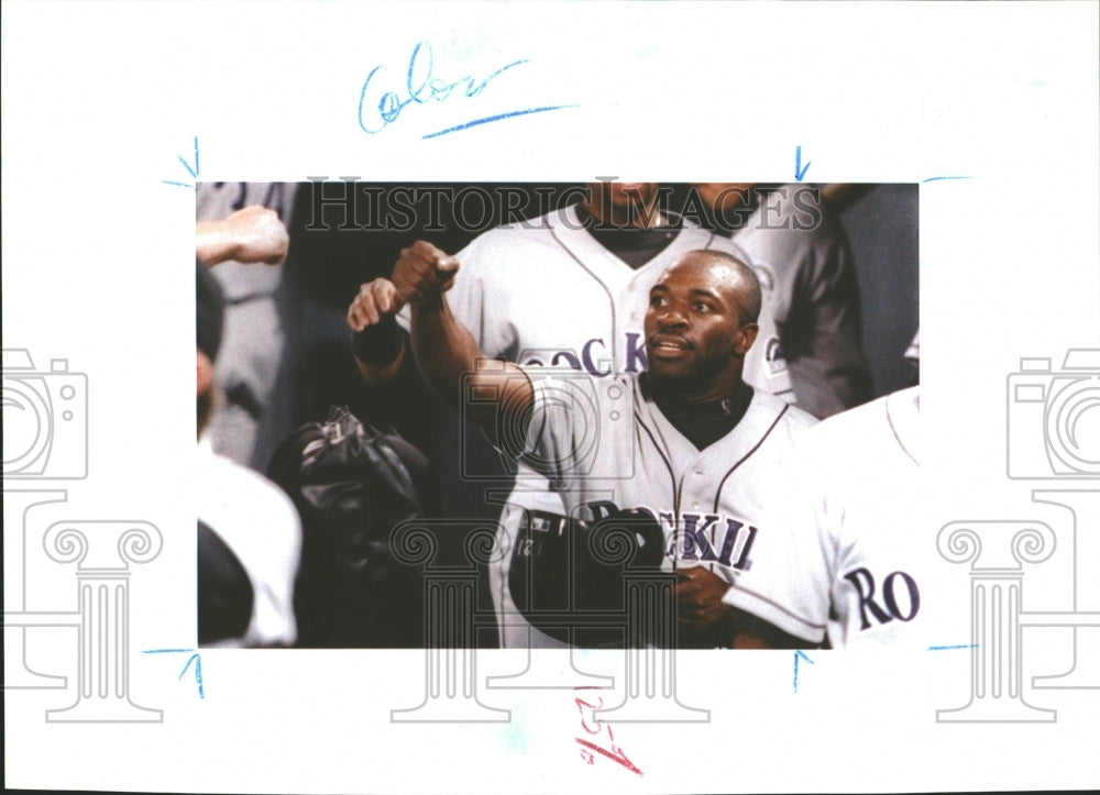 1996 Colorado Rockies dugout celebrates - Historic Images