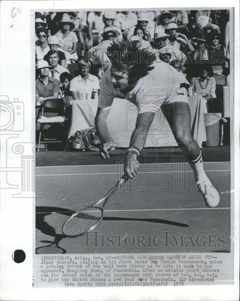 1975 Jimmy Connors Davis Cup Tennis - Historic Images