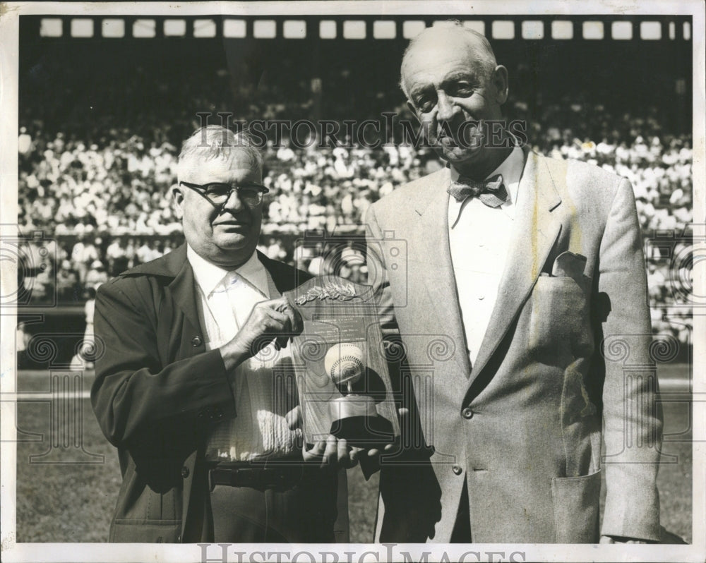 1953 Arthur Leman receives a plaque in recognition for his long serv - Historic Images