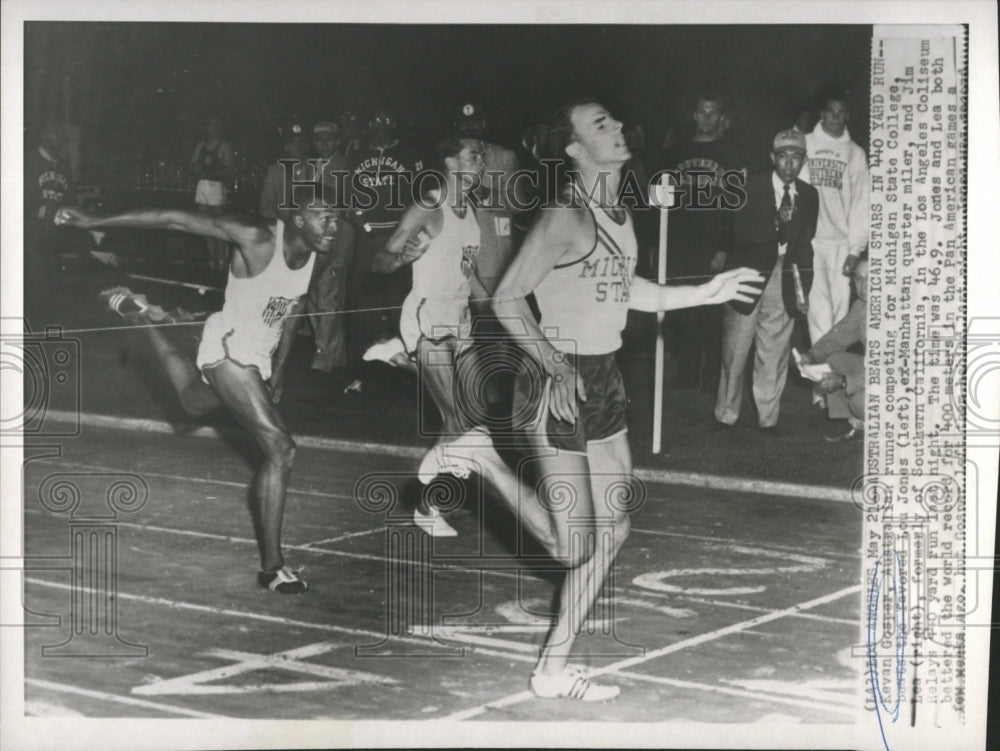 1955 Los Angeles Coliseum Relays Kevan Gosper Lou Jones Jim Lea - Historic Images