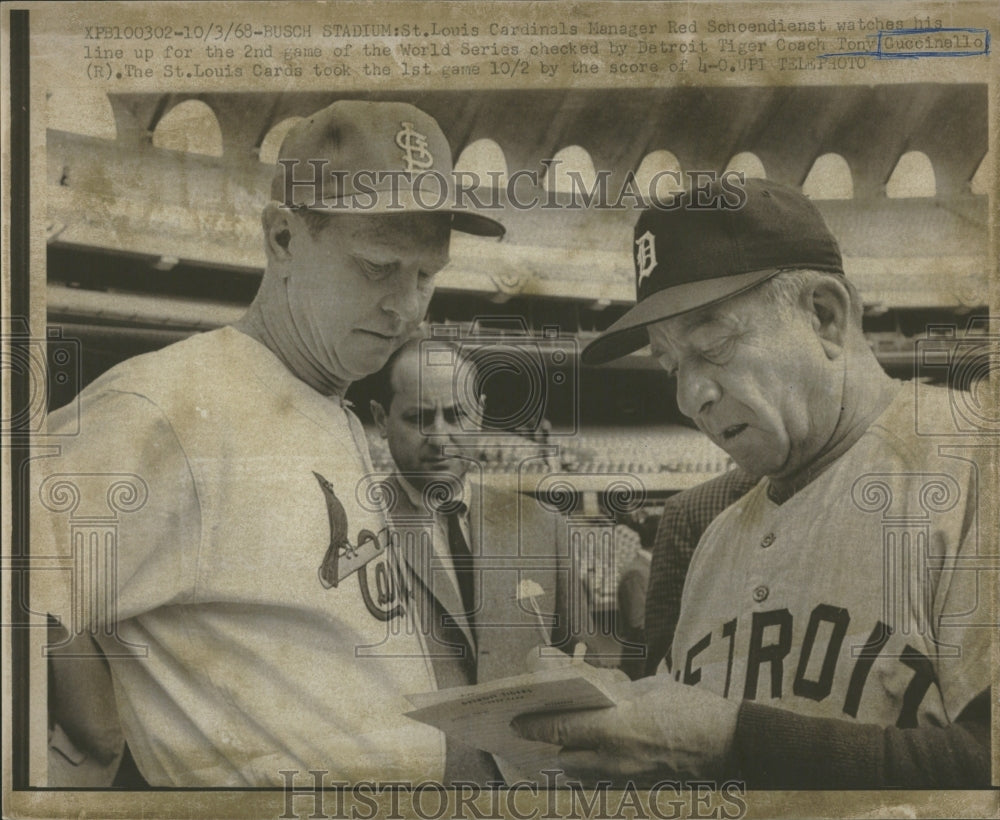 1968 Red Schoendienst/St. Louis Cardinals/Tony Cuccinello/Tigers ...