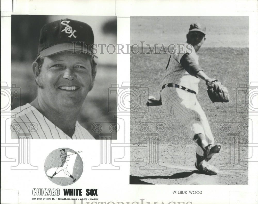 1974 Press Photo Wilbur Wood Chicago White Sox Baseball Pitcher Dan Bryan - Historic Images