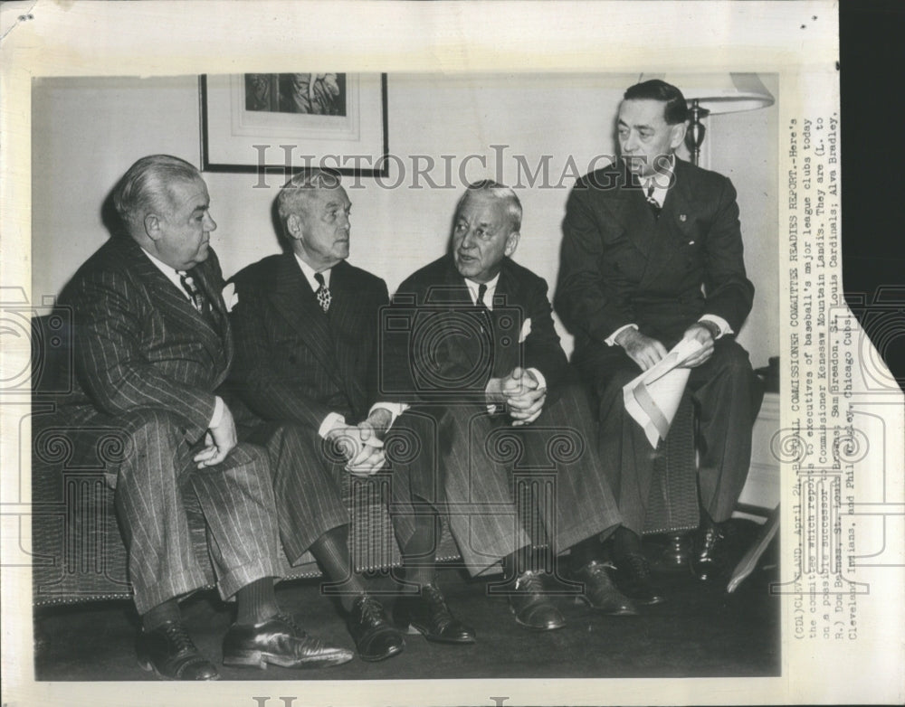 Press Photo Baseball Commissioner committee Major League Club Kenesaw Louis - Historic Images