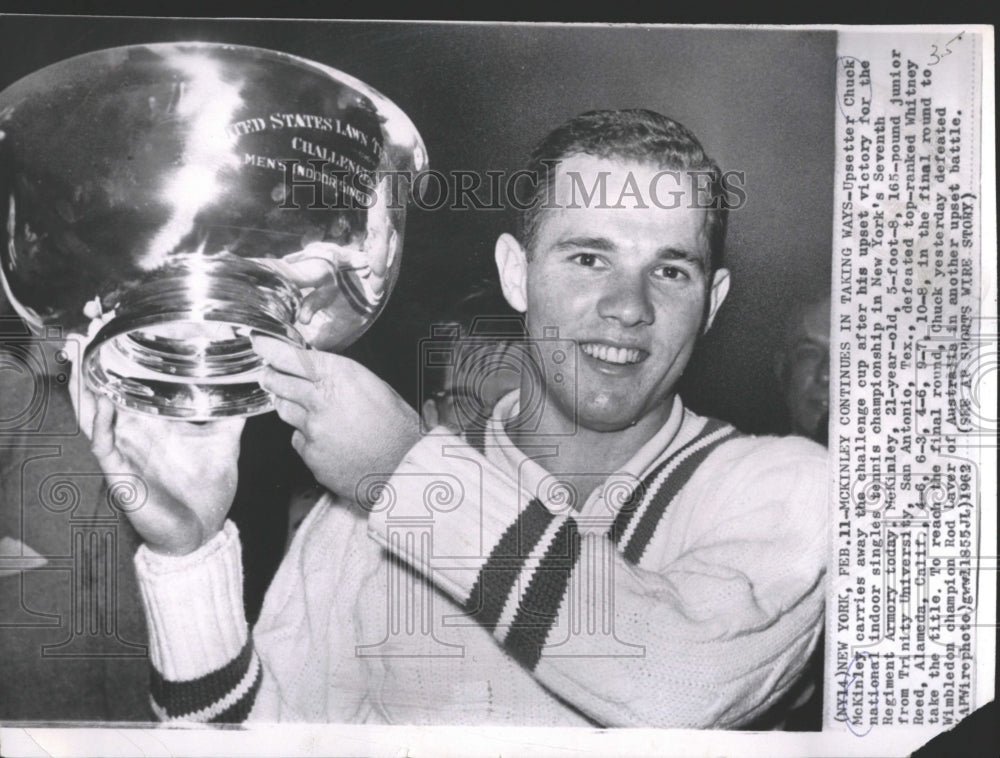 1962 Chuck Chuck McKinley National Indoor Tennis Championship NY - Historic Images