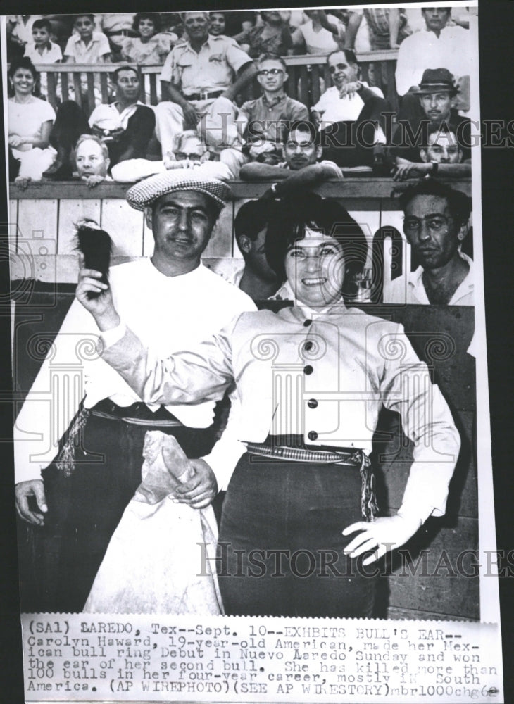 1962 Carolyn Haward American Mexican bull ring Nuevo Naredo - Historic Images