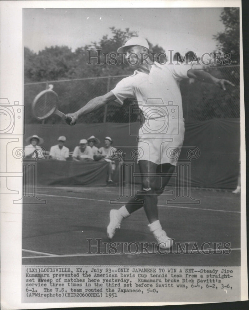 1951 Jiro Kumamaru Tennis American Davis Cup - Historic Images