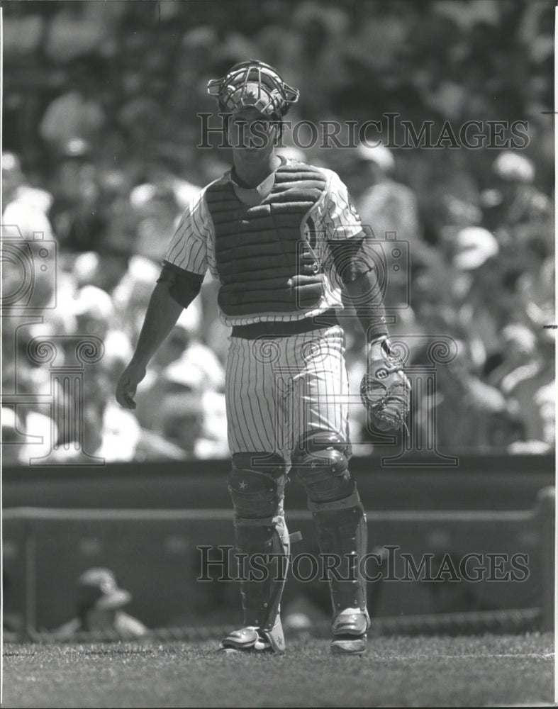 1990 Press Photo Damon Berryhill, Chicago Cubs - RRQ71155 - Historic Images