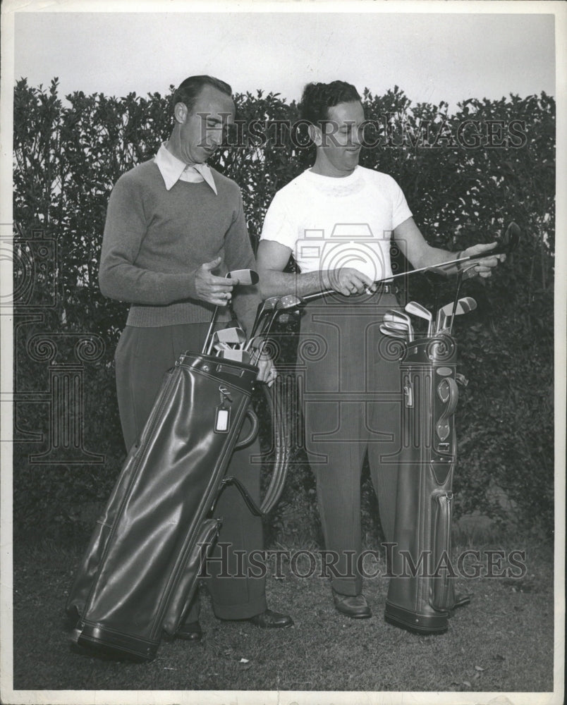 1957  Oscar Johnson Eddie Shipstad Ice Follies Golf - Historic Images