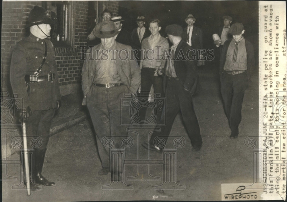 1937 State Police Guard Franklin Mill - Historic Images