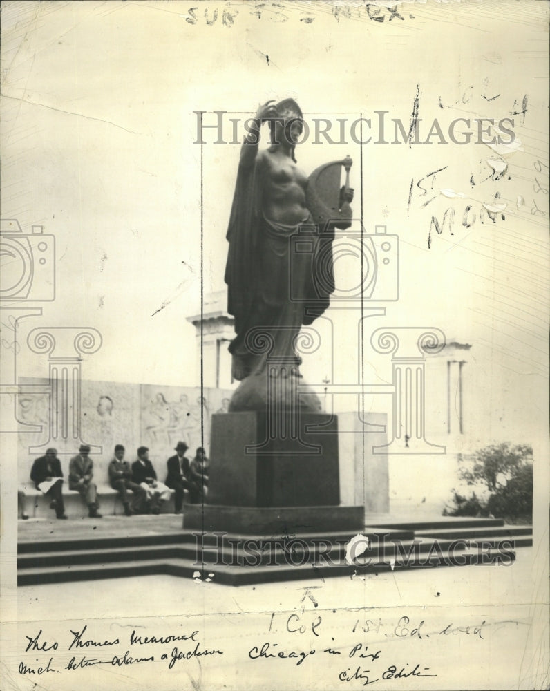 1929 Theo Thomas Michigan Statue  - Historic Images