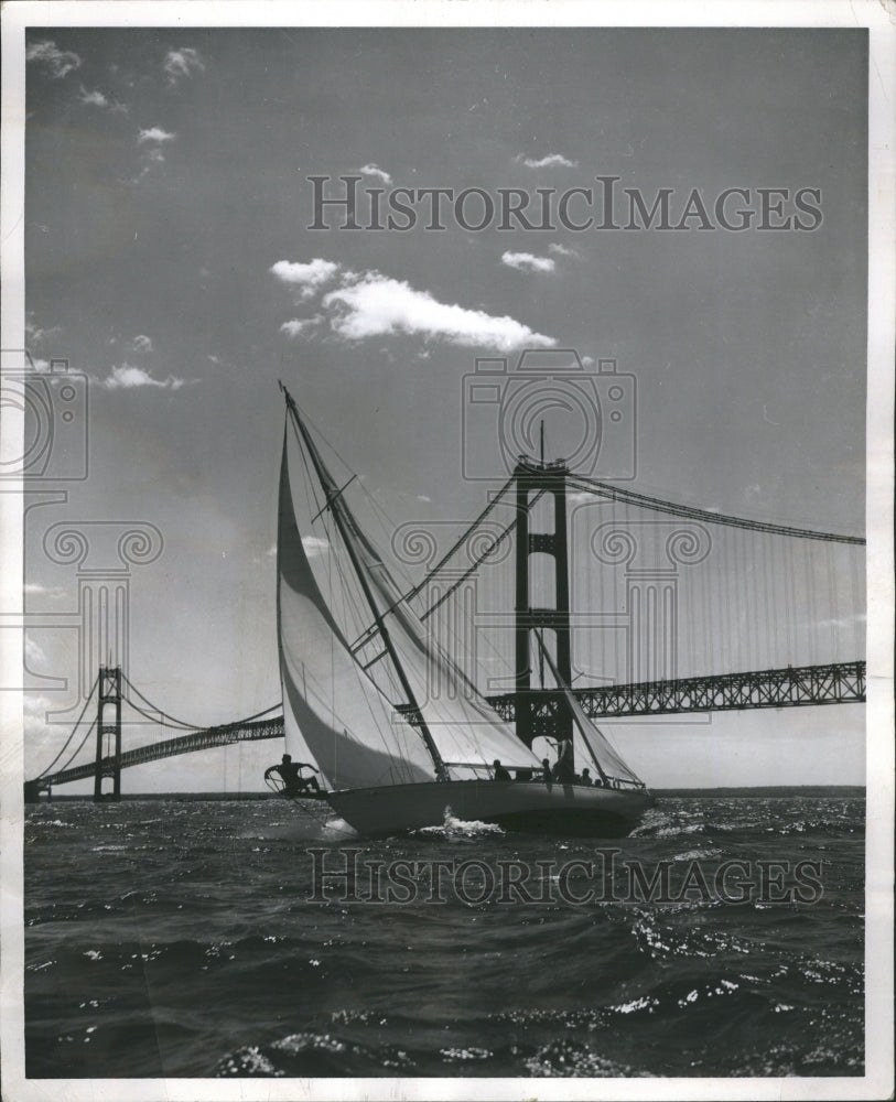 1961 Makinac Bridge Photo - Historic Images