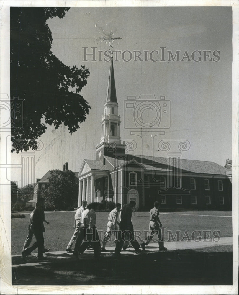 1957 Men Attend MacMurray College IL - Historic Images