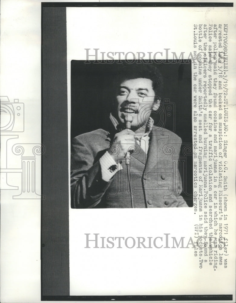 1972 O.C. Smith Singer Microphone Mustache - Historic Images
