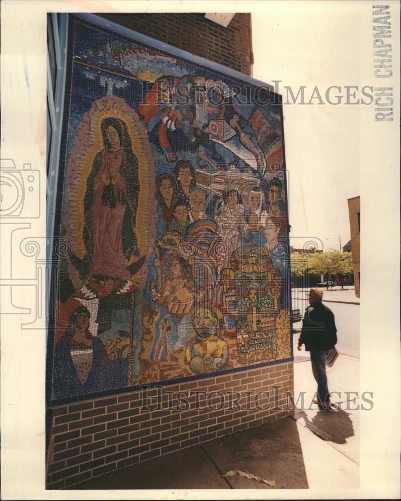 1998 Mosaic Tiles Religious Mural Pilsen - Historic Images