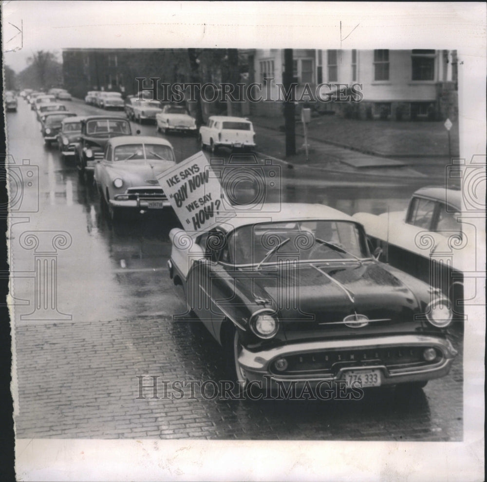 1958 Auto Worker Union Motorcade Strike 300 - Historic Images