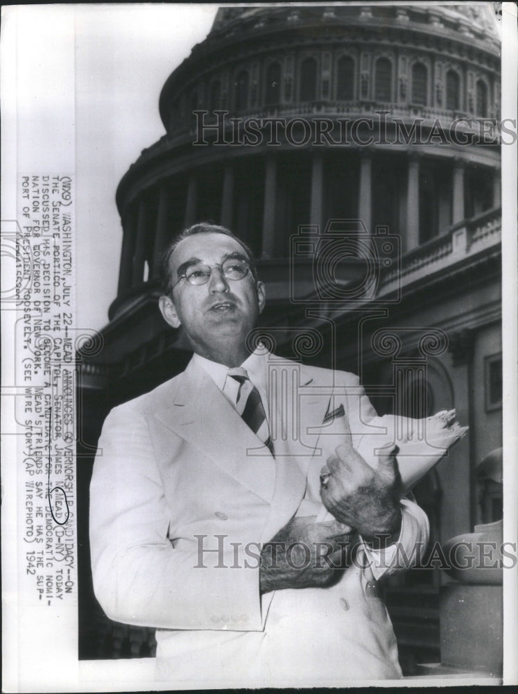 1942 Mead Announces Governorship Candidacy - Historic Images