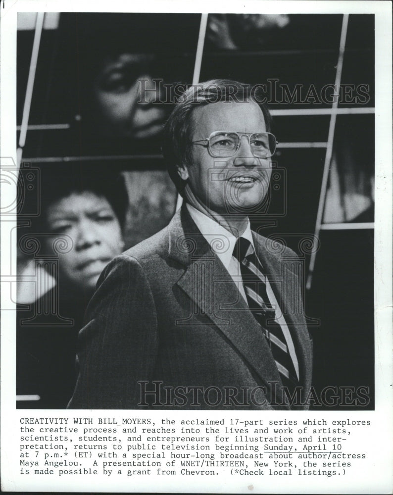 1986 Bill Moyers TV host Maya Angelou - Historic Images