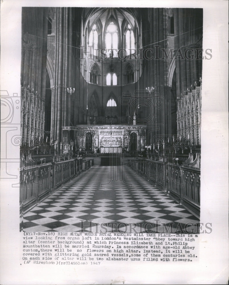 1947 Elizabeth Philip Mountbatten Altar - Historic Images