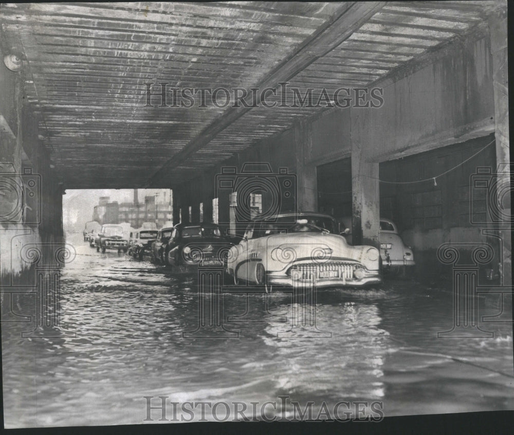 1954 4oth & S. Ashland Viaduct Flooded - Historic Images