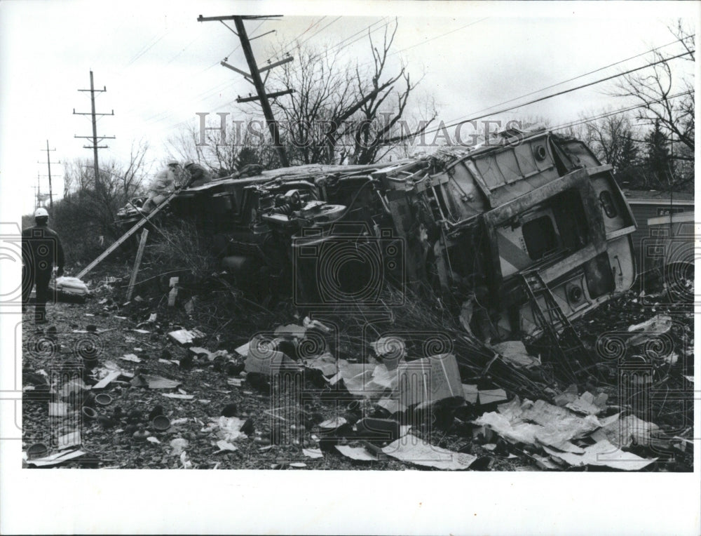 1991 Train Semi-Truck Accident Crash Metra - Historic Images