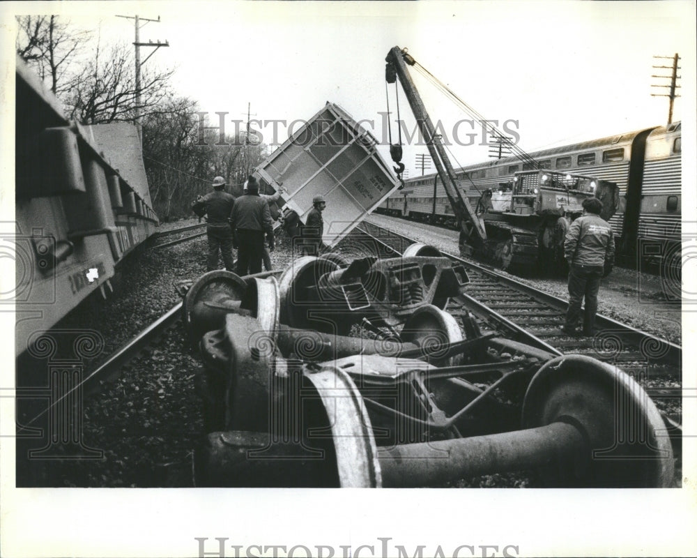 1983 Derailed Burlington Northern Trains - Historic Images