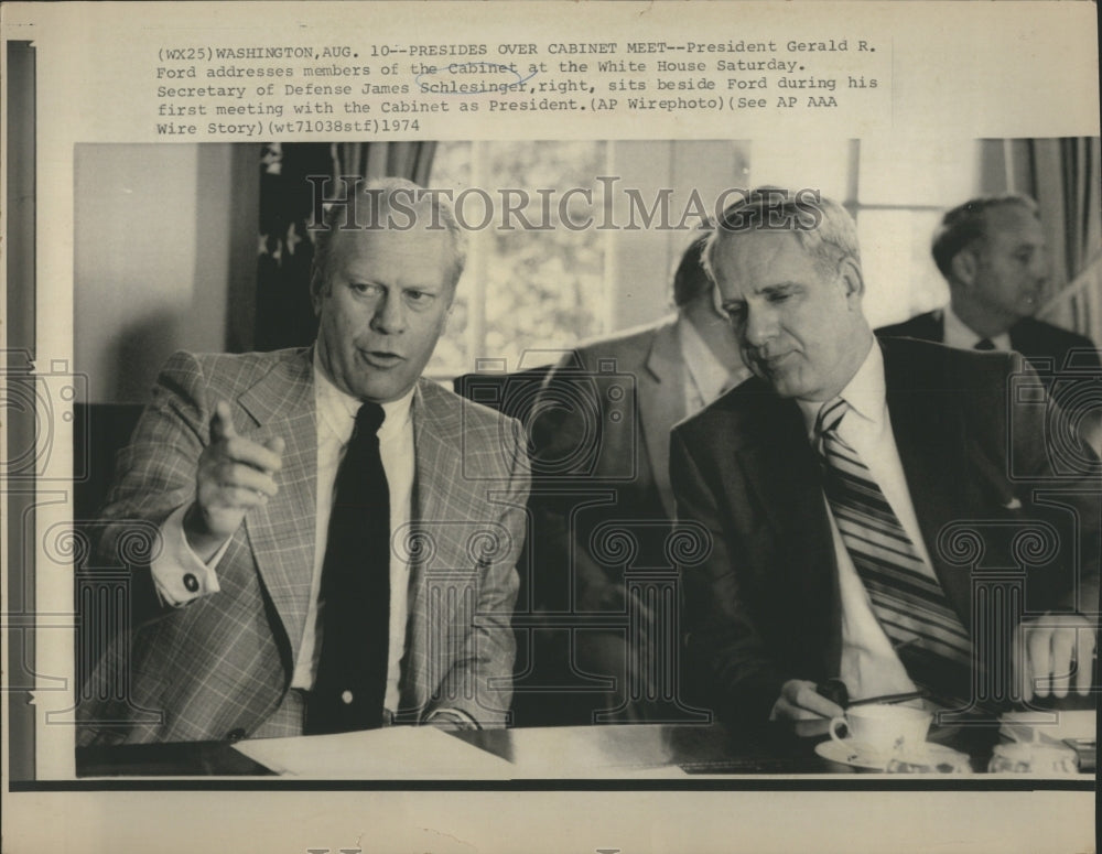 1974 Gerald Ford Jame Schlesinger President - Historic Images