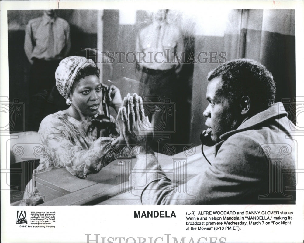 1990 Danny Glover Nelson Mandella Alfre - Historic Images