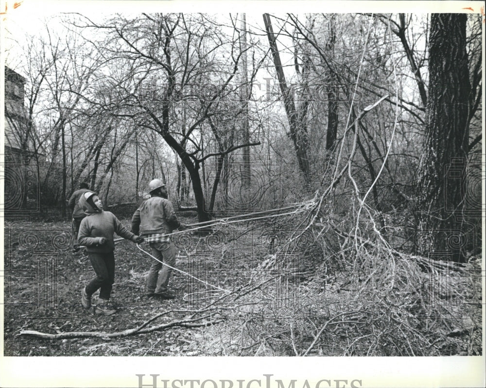 1985 Ice Storm Karen Sue Lee Mils trim - Historic Images