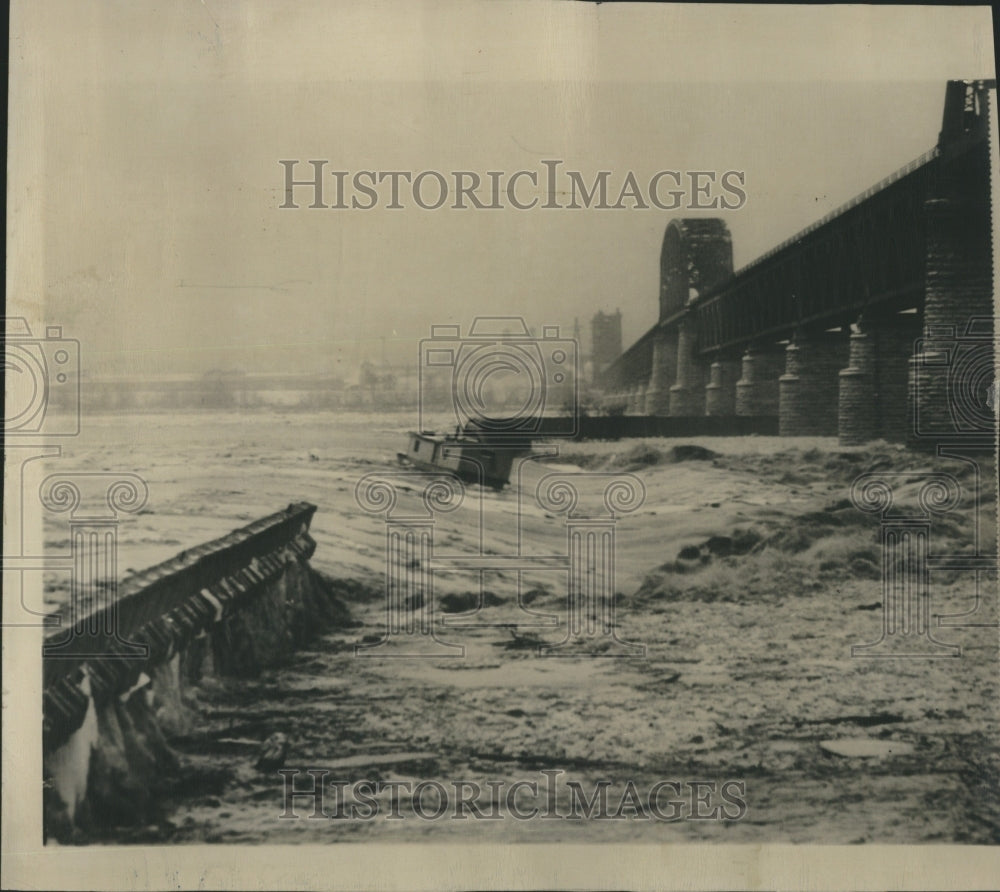 1948 Ice Floes Over Dam Ohio River Louisvle - Historic Images