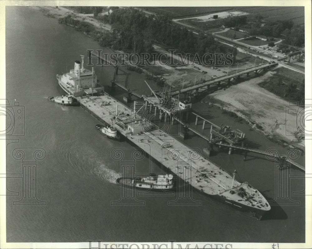 1980 Oil Tanker at St James Parish LA - Historic Images