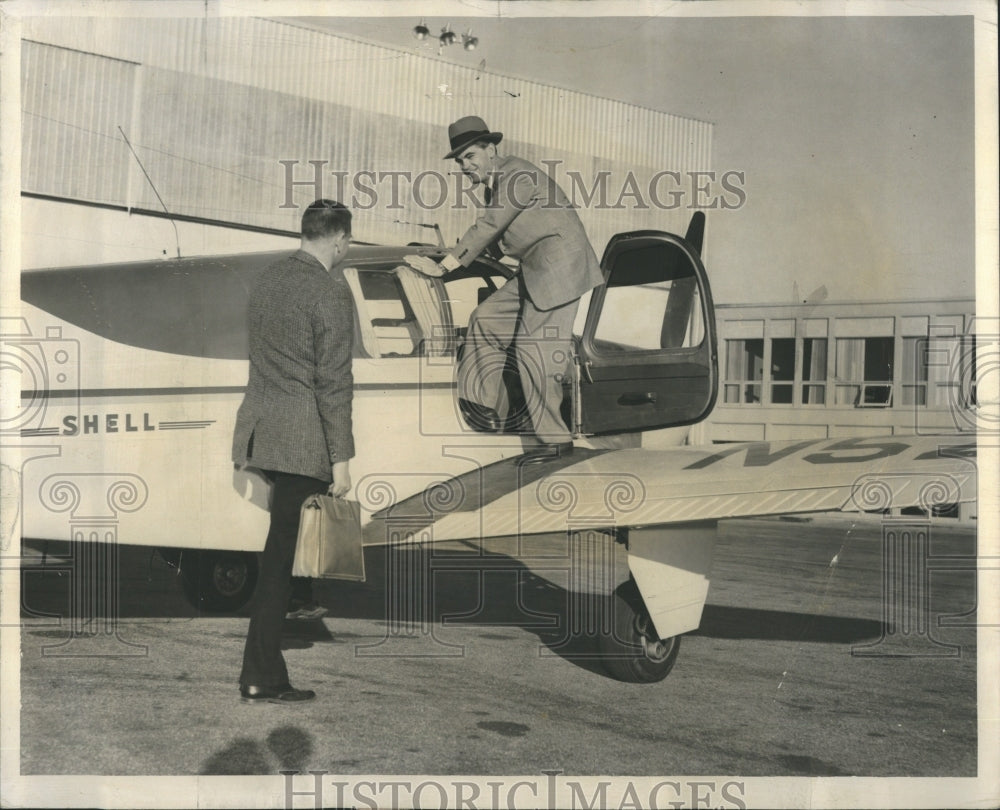 1955 OHare Airport Skymotive Bonanza Plane - Historic Images